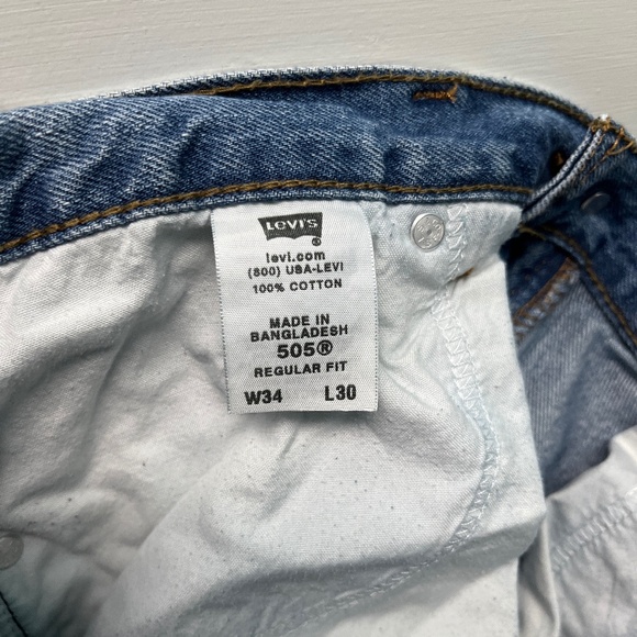 Levi’s 505 blue jeans men’s size 34 30 - Picture 5 of 5